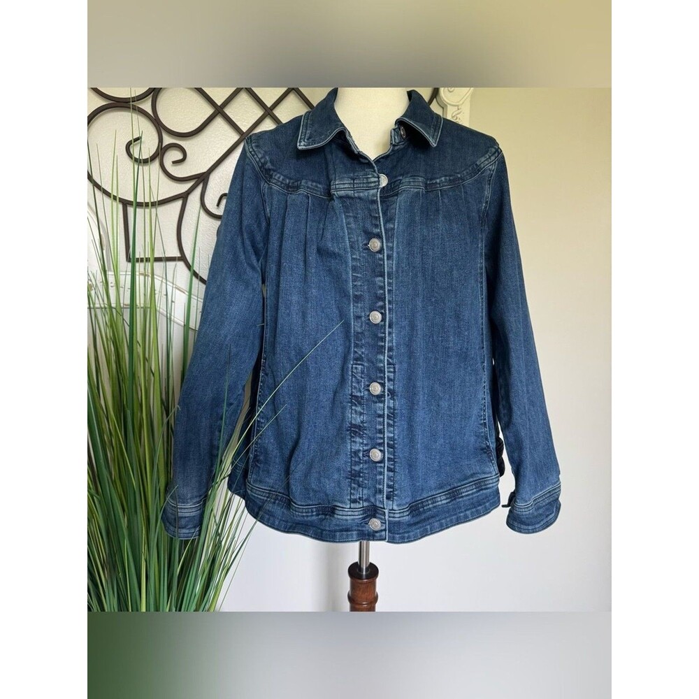 LOGO by Lori Goldstein Size XL Stretch Jean Denim Jacket